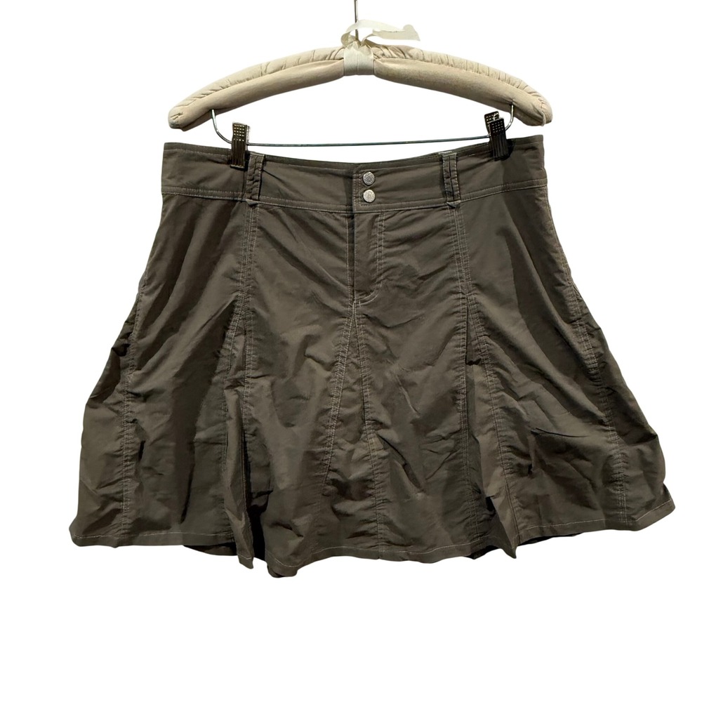 Sahalie Brown Nylon Spandex Hiking Skort Womens Size 16 Outdoor Active Travel